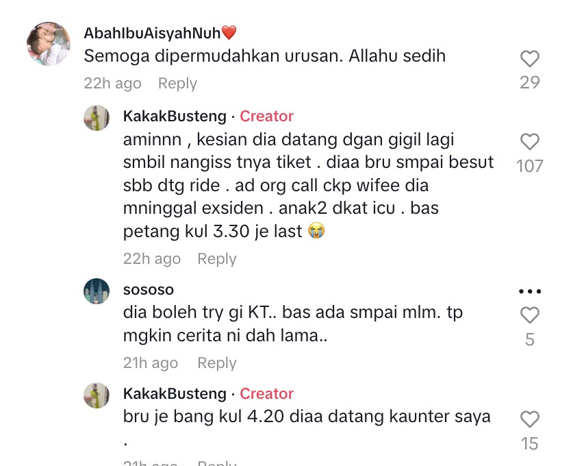 lelaki menggigil mahu beli tiket bas